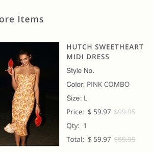 HUTCH SWEETHEART MIDI DRESS
